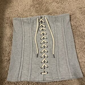 Forever 21 Heather Gray Zip-Up Top